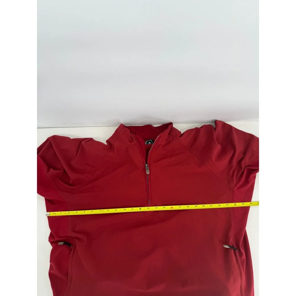 Adidas‎ ClimaProof Golf Windbreaker Pullover Red Short Slv Mens Sz L Quarter Zip